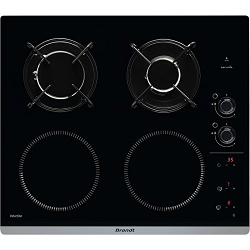 Plaque de cuisson combi gaz induction Brandt Intellect BPI6413BM